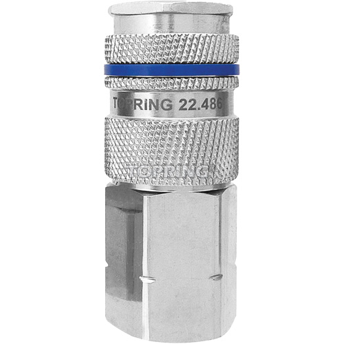 QUIKSILVER Industrial Quick Coupler, Nickel Plated Brass, 1/2", Female NPT, 500 psi Meunier Outillage Industriel