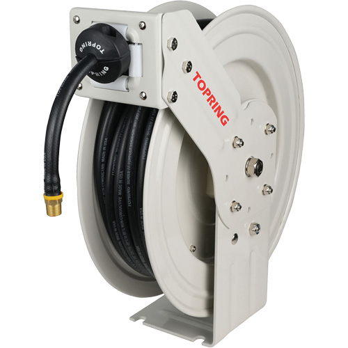 D&eacute;vidoir de tuyau &agrave; rappel automatique &agrave; bras simple de type L MAXREEL avec tuyau en caoutchouc, Air, 3/8" x 50', Tuyau simple, 250 PSI Meunier Outillage Industriel
