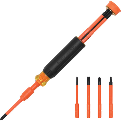 Tournevis isolant &agrave; embouts interchangeables 4-en-1 Meunier Outillage Industriel