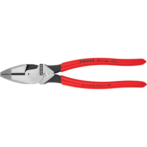 Pince pour monteurs de lignes &agrave; levier d&eacute;multipli&eacute;, type Nouvelle-Angleterre avec tire-fil et sertisseur Meunier Outillage Industriel