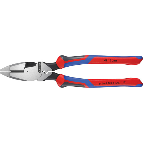 Pince pour monteurs de lignes &agrave; levier d&eacute;multipli&eacute;, type Nouvelle-Angleterre avec tire-fil, sertisseur et poign&eacute;e KNIPEXTEND Meunier Outillage Industriel