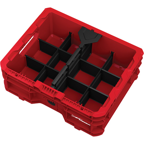 Bac &agrave; profil bas PACKOUT, 15" x 18-5/8" x 6-5/8", Noir/Rouge Meunier Outillage Industriel