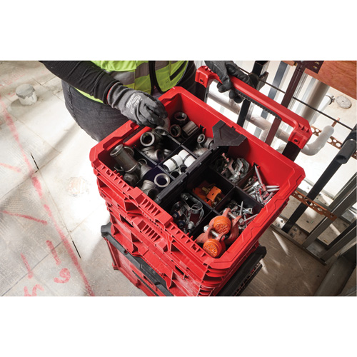 Bac &agrave; profil bas PACKOUT, 15" x 18-5/8" x 6-5/8", Noir/Rouge Meunier Outillage Industriel