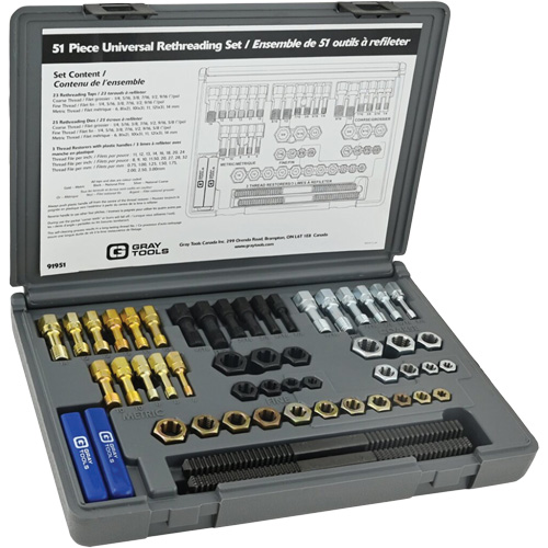 Universal Rethreading Set, 51 Pieces Meunier Outillage Industriel