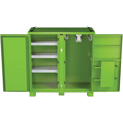 Armoire de rangement d'&eacute;PI sur place, Acier, Vert lime haute visibilit&eacute; Meunier Outillage Industriel