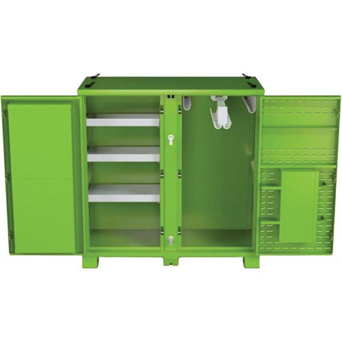 Armoire ventil&eacute;e pour le rangement d'&eacute;PI sur place, Acier, Vert lime haute visibilit&eacute; Meunier Outillage Industriel