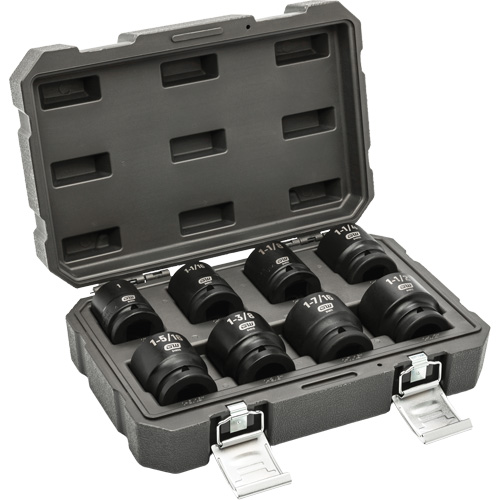 Jeu de douilles SAE &agrave; 6 pans, 8 Mcx, Chocs, Prise de 3/4" Meunier Outillage Industriel