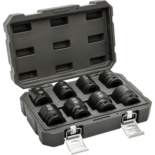 Jeu de douilles m&eacute;triques &agrave; 6 pans, 8 Mcx, Chocs, Prise de 3/4" Meunier Outillage Industriel