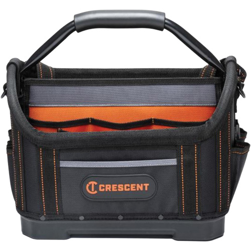 14" Tradesman Open Top Tool Bag, 1680 Denier/Polyester, 25 Pockets, Black/Grey/Orange Meunier Outillage Industriel