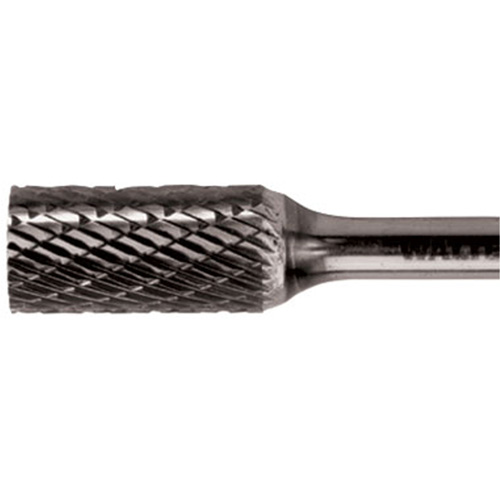 Double Cut Cylindrical Carbide Burr, 3/8" Dia., 1/4" Shank, 3/4" Depth of Cut Meunier Outillage Industriel