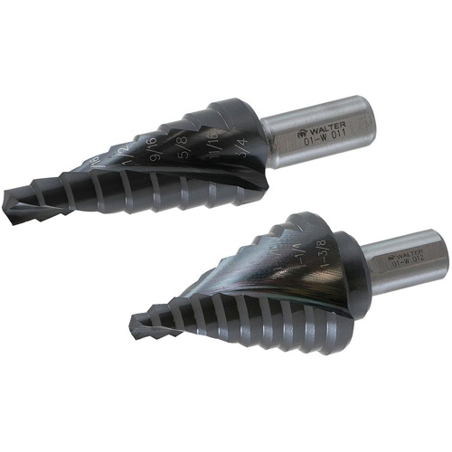 Foret &eacute;tag&eacute; Multi-Step, 1/4" - 1-3/8", Incr&eacute;ments de 1/8", Acier rapide Meunier Outillage Industriel
