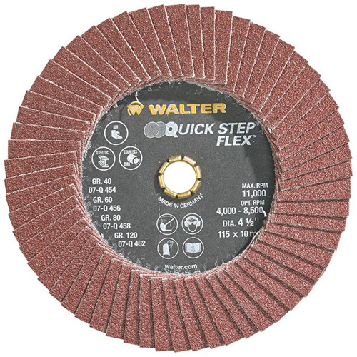 QUICK-STEP FLEX Flap Disc, 4-1/2" x Type 29, 80 Grit, Aluminum Oxide Meunier Outillage Industriel