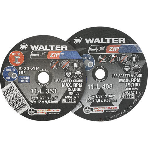 Zip Cut-Off Wheel, 4" x 1/4", 3/8" Arbor, Type 1 Meunier Outillage Industriel