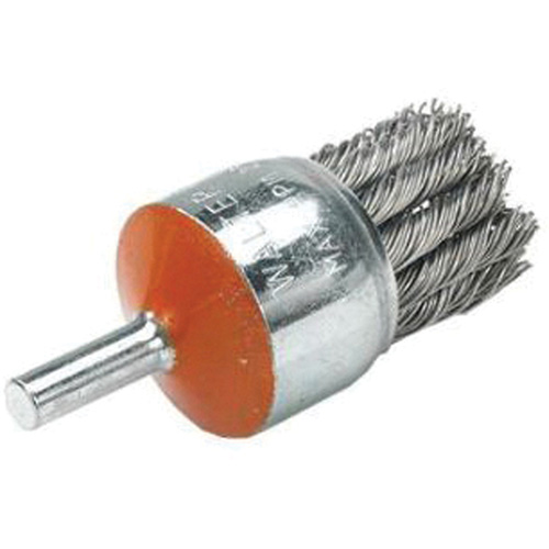 Brosse mont&eacute;e &agrave; fils nou&eacute;s, 1-1/8" dia., dia. Des fils 0,02", Tige 1/4" Meunier Outillage Industriel