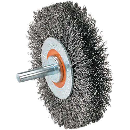 Brosse mont&eacute;e &agrave; fil, 1-3/8" dia., Fils 0,008", Arbre 1-1/4" Meunier Outillage Industriel
