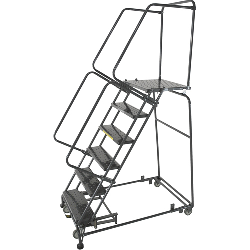 &eacute;chelles roulantes avec pied verrouillable activ&eacute; par le poids, 11 marches, Largeur de la marche 24", Hauteur de la plateforme 110", Acier Meunier Outillage Industriel
