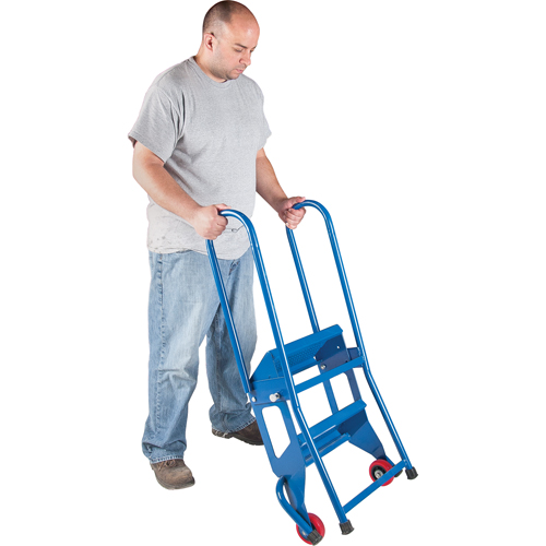 Portable Folding Ladder, 2 Steps, Perforated, 20" High Meunier Outillage Industriel