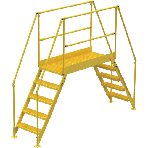 Crossover Ladder, 115-1/2" Overall Span, 50" H x 60" D, 24" Step Width Meunier Outillage Industriel