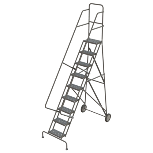 &eacute;chelles roulantes en acier, 9 marches, Largeur de la marche 16", Hauteur de la plateforme 90", Acier Meunier Outillage Industriel