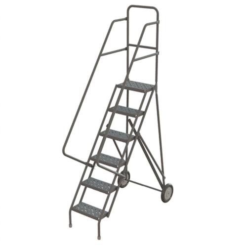 Rolling Ladder, 6 Steps, Serrated, 66" High Meunier Outillage Industriel