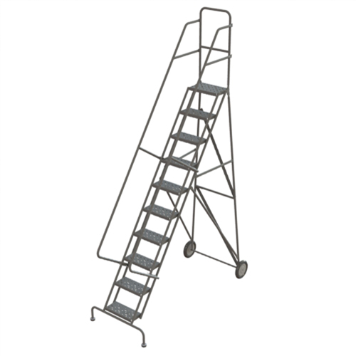Rolling Ladder, 10 Steps, Serrated, 106" High Meunier Outillage Industriel