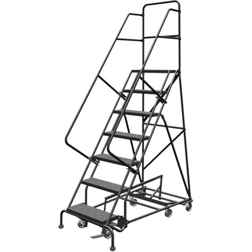&eacute;chelles roulantes multidirectionnelles, 7 marches, Largeur de la marche 24", Hauteur de la plateforme 70", Acier Meunier Outillage Industriel
