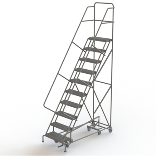 &eacute;chelles roulantes multidirectionnelles, 10 marches, Largeur de la marche 24", Hauteur de la plateforme 100", Acier Meunier Outillage Industriel