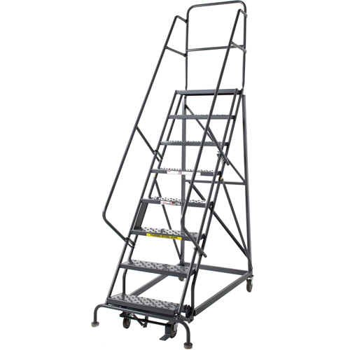 &eacute;chelles roulantes robustes, 8 marches, Largeur de la marche 24", Hauteur de la plateforme 80", Acier Meunier Outillage Industriel