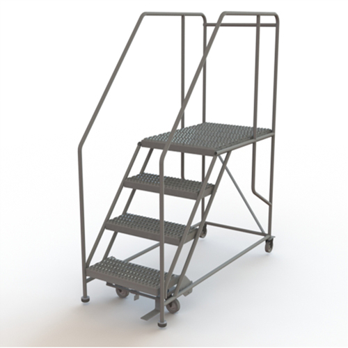 Mobile Work Platform, Steel, 4 Steps, 40" H, 35" D, 24" Step, Serrated Meunier Outillage Industriel