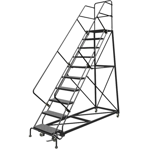 Safety Slope Rolling Ladder, 10 Steps, Perforated, 50° Incline, 100" High Meunier Outillage Industriel