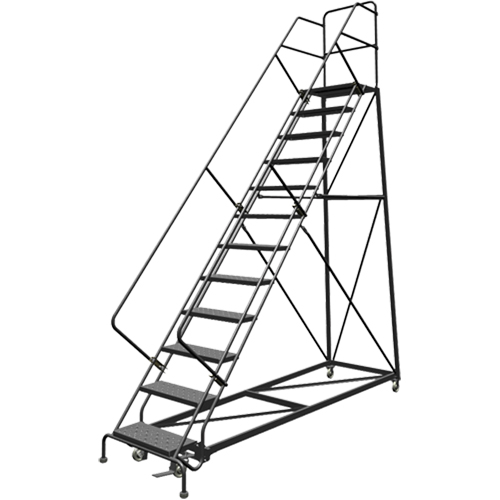 &eacute;chelles en angle de s&eacute;curit&eacute;, 12 marches, Perfor&eacute;, Inclinaison 50°, Hauteur 120" Meunier Outillage Industriel