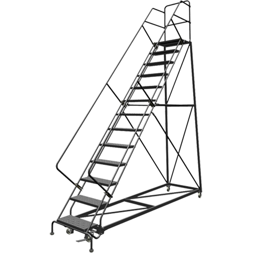 &eacute;chelles en angle de s&eacute;curit&eacute;, 13 marches, Perfor&eacute;, Inclinaison 50°, Hauteur 130" Meunier Outillage Industriel