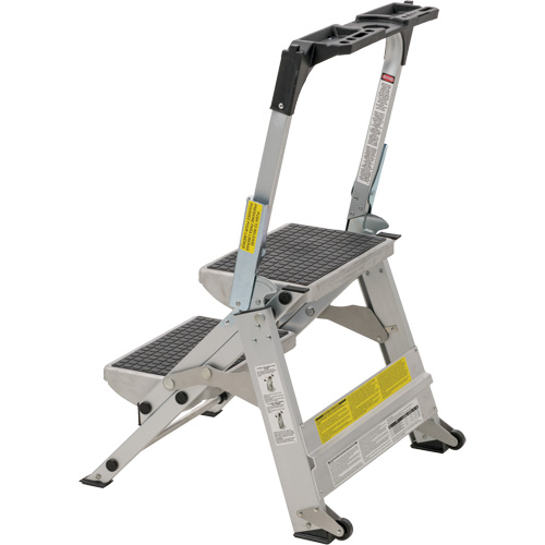 Tilt & Roll Step Stool Ladder, 2 Steps, 23" x 21" x 34.50" High Meunier Outillage Industriel
