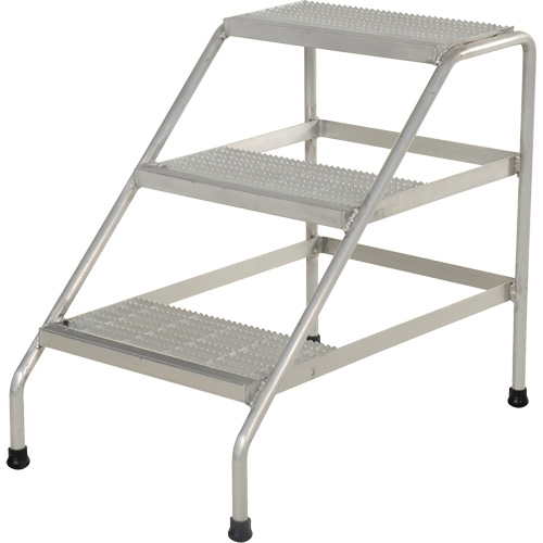 Aluminum Step Stand, 3 Step(s), 22-13/16" W x 34-9/16" L x 30" H, 500 lbs. Capacity Meunier Outillage Industriel