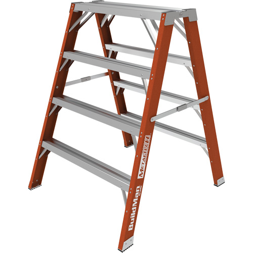 Escabeau chevalet &eacute;tabli Buildman, 4' ha x 36,25" la x 40,5" pr, Capacit&eacute; de 300 lb, Fibre de verre Meunier Outillage Industriel