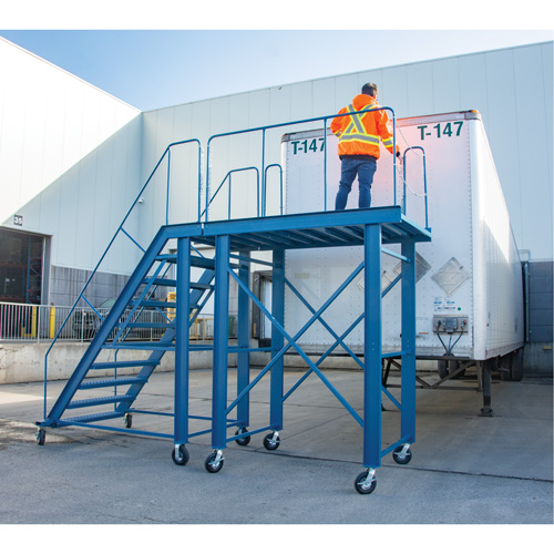 Snow Ladder, Steel, 10 Steps, 99" H, 85-1/2" D, 48" Step, Serrated Meunier Outillage Industriel