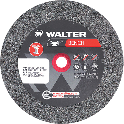 Bench Grinding Wheels, 6" x 3/4", 1" Arbor, 1 Meunier Outillage Industriel