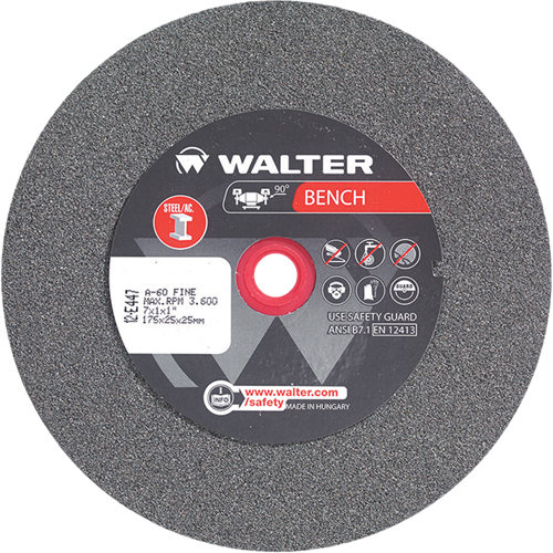 Bench Grinding Wheels, 7" x 1", 1" Arbor, 1 Meunier Outillage Industriel