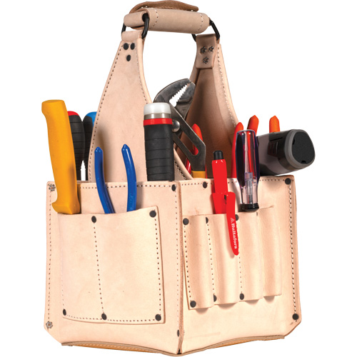 Electrical & Maintenance Tool Pouches, Leather, 17 Pockets, Beige Meunier Outillage Industriel