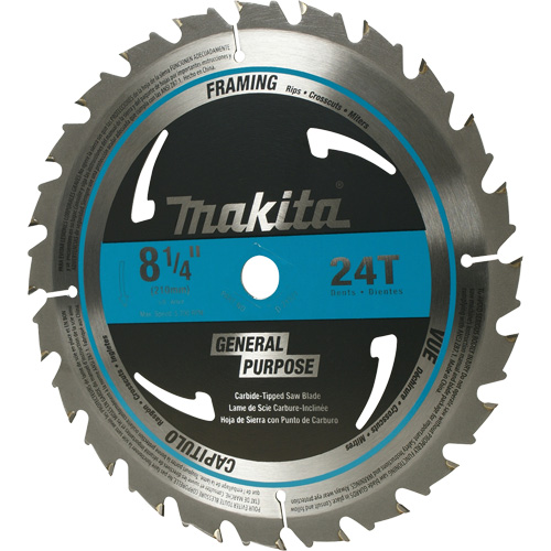 Carbide-Tipped Circular Framing Saw Blade, 8-1/4", 24 Teeth, Wood Use Meunier Outillage Industriel