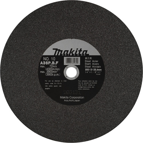 Metal Cutting Wheels, 14" x 1/8", 1" Arbor, Aluminum Oxide, 3900 RPM Meunier Outillage Industriel