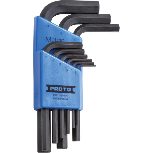 Short-Arm Hex Key Set, 9 Pcs., Metric Meunier Outillage Industriel
