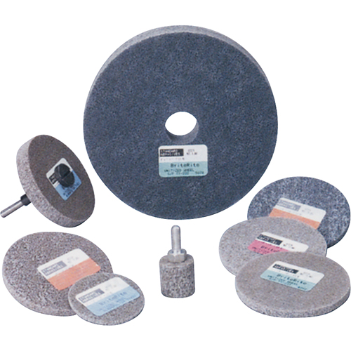 Meule homog&egrave;ne &agrave; faible densit&eacute; de s&eacute;rie 500 Standard Abrasives, 3" x 1/4", Arbre de 1/4", Grain de Moyen, Oxyde d'aluminium Meunier Outillage Industriel