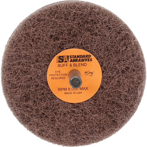 Meule Buff & Blend Standard Abrasives, 3" dia. x 2" la, Arbre 1/4", Oxyde d'aluminium Meunier Outillage Industriel