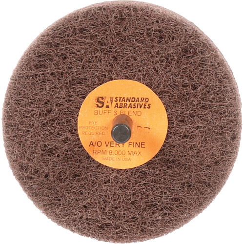 Meule Buff & Blend Standard Abrasives, 3" dia. x 3" la, Arbre 1/4", Oxyde d'aluminium Meunier Outillage Industriel