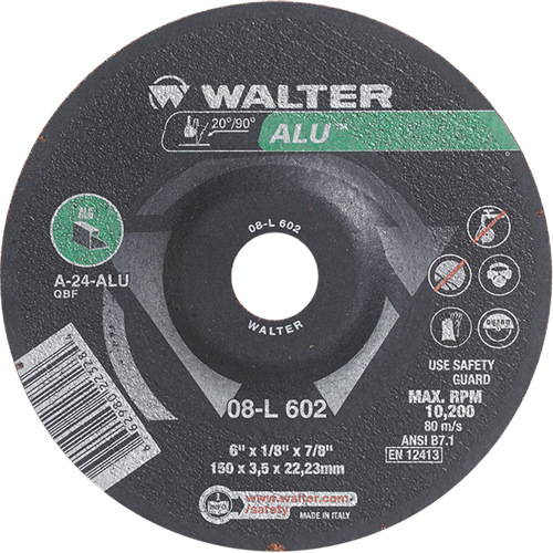 Meules &agrave; moyeu d&eacute;port&eacute; - Aluminium type 27, 6" x 1/8", Arbre de 7/8", Type 27 Meunier Outillage Industriel