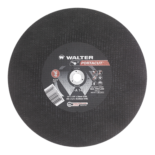 Portacut High Speed Cut-Off Wheel, 14" x 1/8", 3/4" Arbor, Type 1, Aluminum Oxide, 5400 RPM Meunier Outillage Industriel