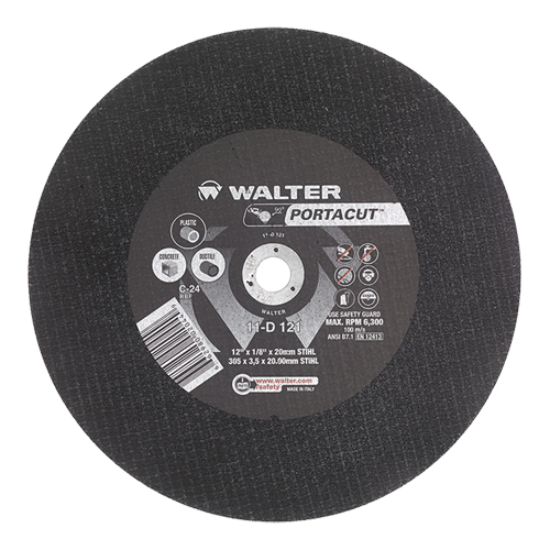 Portacut High Speed Cut-Off Wheel, 12" x 1/8", 7/8" Arbor, Type 1, Silicon Carbide, 6300 RPM Meunier Outillage Industriel