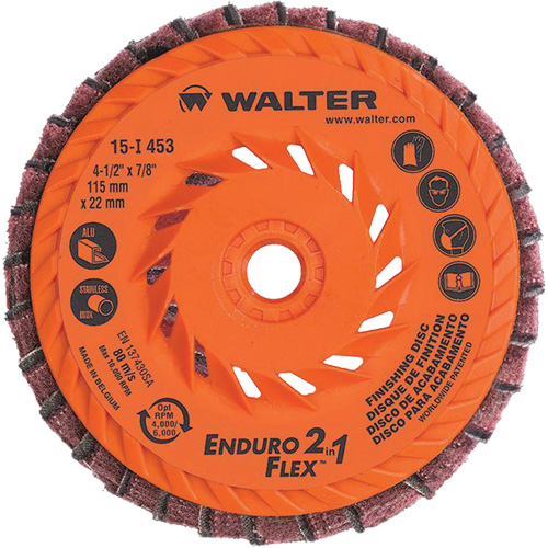 Enduro-Flex 2-in-1 Flap Disc, 4-1/2" x 5/8"-11, 80 Grit, Ceramic Meunier Outillage Industriel