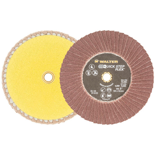QUICK-STEP FLEX Flap Disc, 5" x Type 29, 120 Grit, Aluminum Oxide Meunier Outillage Industriel